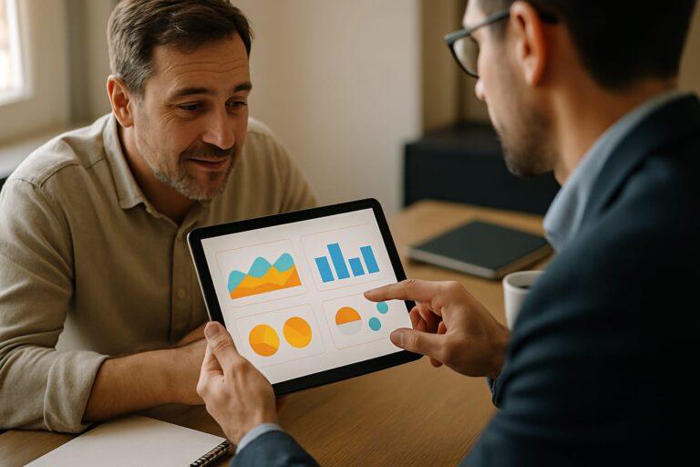 Equipo revisando objetivos y métricas al externalizar marketing digital de una pyme sin errores antes de contratar.