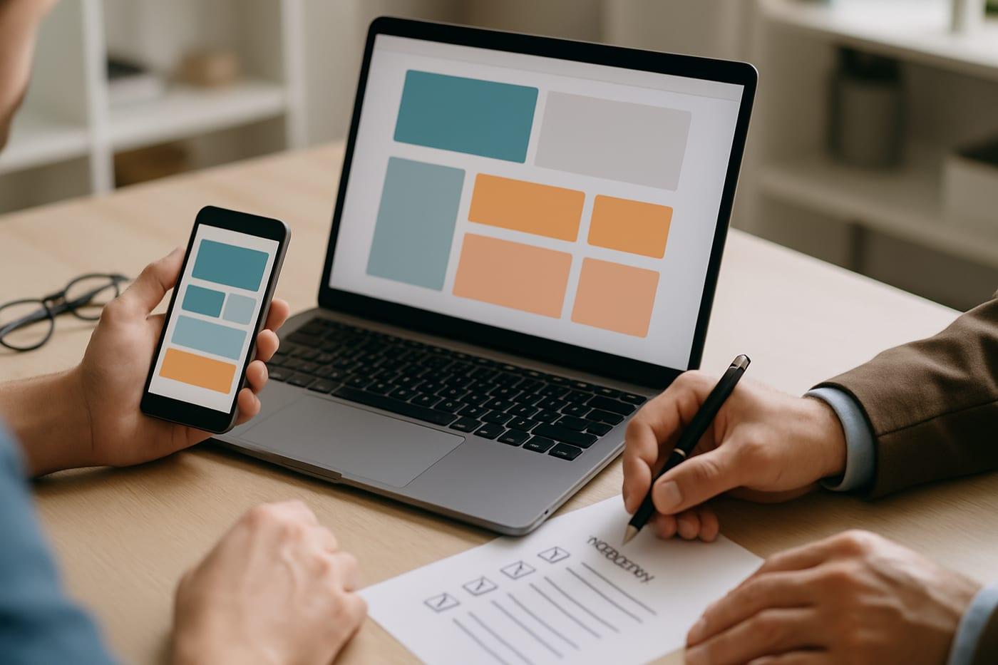 Checklist visual sobre qué incluye una web profesional para pymes en 2026 antes de contratar su desarrollo