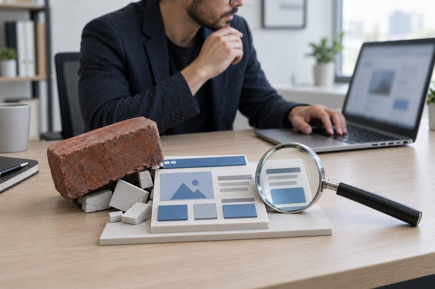 Pantalla con métricas y revisión técnica de una web lenta y no posiciona para detectar fallos de SEO y WPO